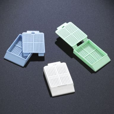 Cassette, Biopsy Embedding with Attached Lid, 30 Writing Area, GREEN, 500/Dispenser Box, 2 Boxes/Unit