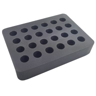 Aluminum Insert Block with 24 positions for up to 12mm vials (Use with small system)