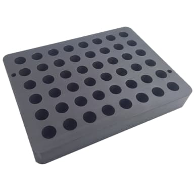 Aluminum Insert Block with 48 positions for up to 15-16mm vials (Use with large system)