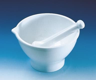 Mortar, MF, white, with base/spout, 125x80 mm