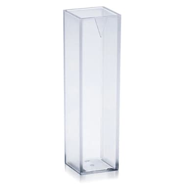 Cuvette, Spectrophotometer, Square, 4.5mL (10mm), UV Grade Methacrylate, 2 Clear Sides, 100/Tray, 5 Trays/Unit - PK/1
