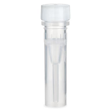 Microtube, 0.5mL, Self-Standing, Attached Screwcap for Color Insert, with O-Ring, STERILE, PP, 500/Bag, 2 Bags/Unit