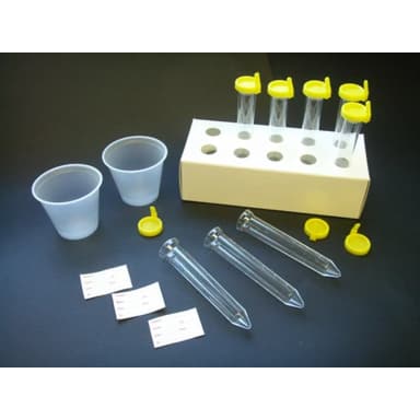 Uri-Pak Urine Collection System, 12mL Flared Top Urine Tube, Yellow Snap Caps with Sanitary Grip, Collection Cups, ID Labels & Rack, 100/Bag, 5 Bags/Unit