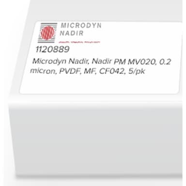 Microdyn Nadir, Nadir PM MV020, 0.2 micron, PVDF, MF, CF042, 5/pk