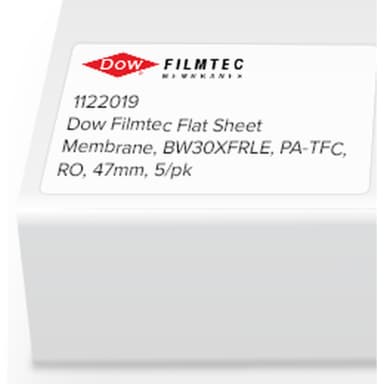 Dow Filmtec Flat Sheet Membrane, BW30XFRLE, PA-TFC, RO, 47mm, 5/pk