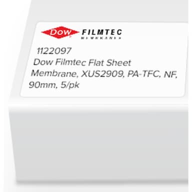 Dow Filmtec Flat Sheet Membrane, XUS2909, PA-TFC, NF, 90mm, 5/pk