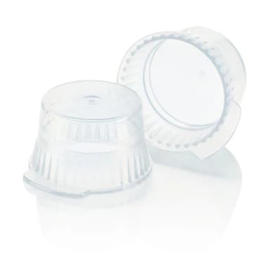 Cap, Snap, 13mm, PE, for 13mm Glass and Evacuated Tubes and 12mm Plastic Test Tubes, Clear, PK/1