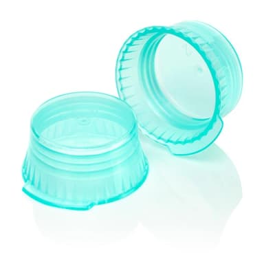 Cap, Snap, 16mm, PE, for 16mm Glass and Evacuated Tubes, Green, PK/1