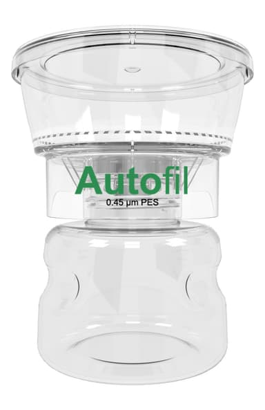 Autofil® Sterile Disposable Bottle Top Vacuum Filter Units with 0.45 µm PES Membrane for Prefiltration or Clarification, 250 mL, 12/CS