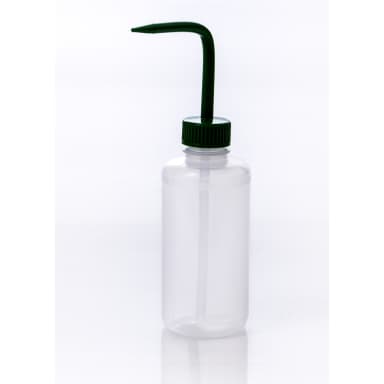 BOTTLE,LDPE,WASH,NM,GREEN CLOSURE,250ML