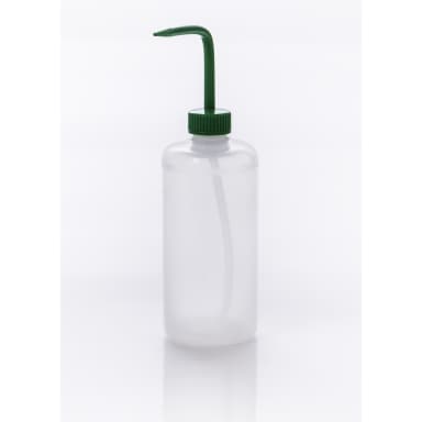 BOTTLE,LDPE,WASH,NM,GREEN CLOSURE,500ML
