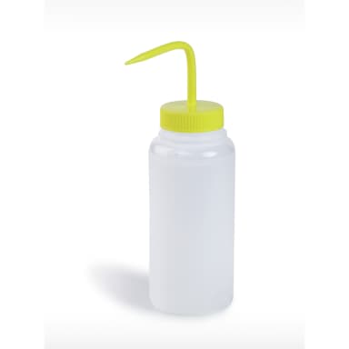 BOTTLE,LDPE,WASH,WM,WITH/YELLOW CLOSURE, 500ml (16oz)