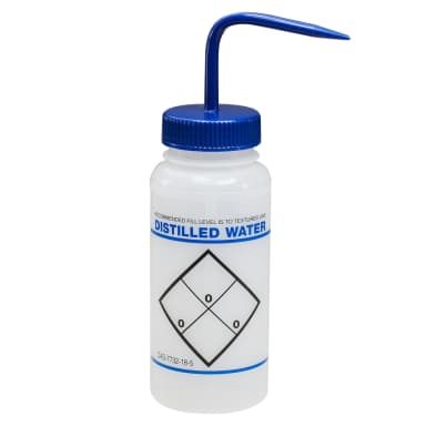 BOTTLE,PE,WASH,WM,SAFETY LABELED,500ML, Blue