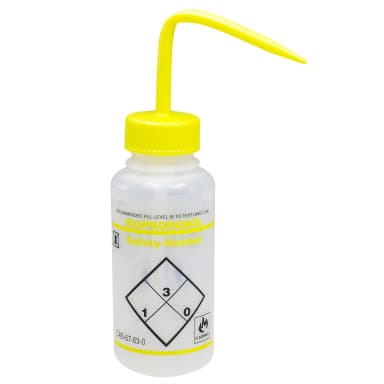 BOTTLE,PE,WASH,WM,SAFETY LABELED,500ML, Yellow