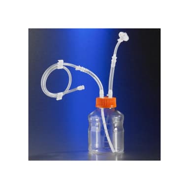 Corning Easy Grip Storage Bottle, 1000mL Polystyrene bottle with Closed System Tubing accessories with 0.2µm PTFE Filter and MLL, and with Diptube, Sterile, 1 per bag, 4 per case