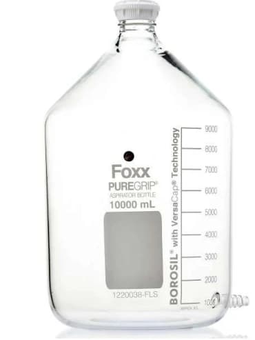 Puregrip Aspirator Bottle GL45 Cap and with Outlet for Tubing, 20 L, 1/CS