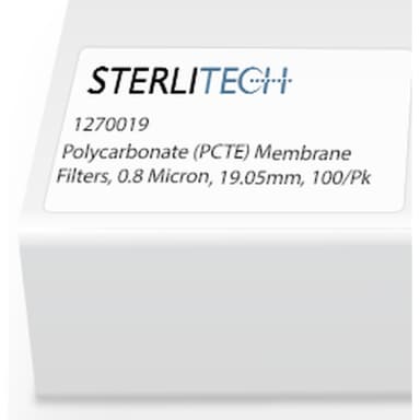Polycarbonate (PCTE) Membrane Filters, 0.8 Micron, 19.05mm, 100/Pk