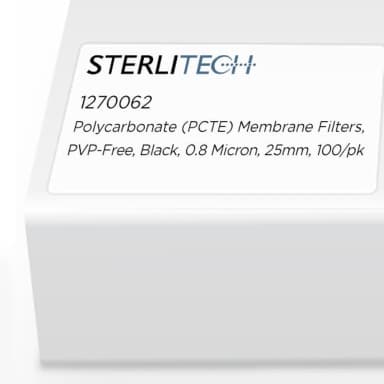 Polycarbonate (PCTE) Membrane Filters, Black, 0.8 Micron, 25mm, 100/pk