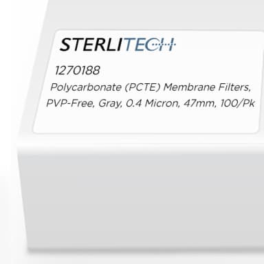 Polycarbonate (PCTE) Membrane Filters, PVP-Free, Gray, 0.4 Micron, 47mm, 100/Pk