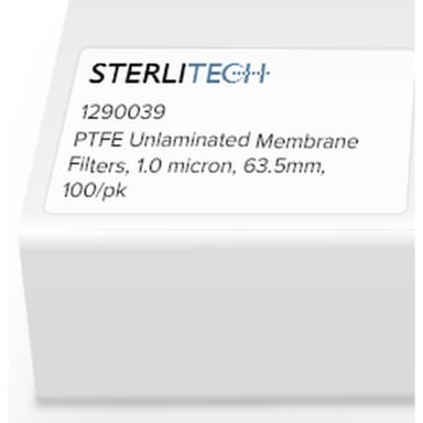 PTFE Unlaminated Membrane Filters, 1.0 micron, 63.5mm, 100/pk