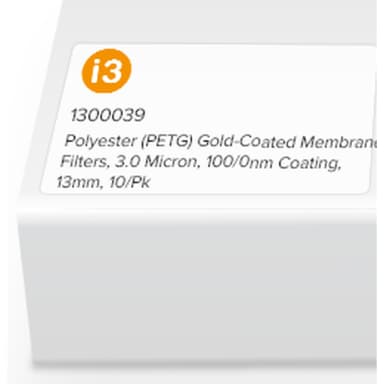 Polyester (PETG) Gold-Coated Membrane Filters, 3.0 Micron, 100/0nm Coating, 13mm, 10/Pk