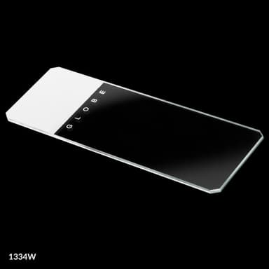 Microscope Slides, Glass, 25 x 75mm, 45 Beveled Edges, Clipped Corners, White Frosted, 72/Box, 2 Boxes/Case (1 Gross)