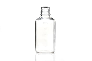 EZBio® 500 mL PETG Media Bottles, Non-Sterile, Square Storage Bottles with 38-430 mm Neck, Without Caps, 20/CS