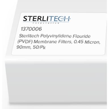 Polyvinylidene Flouride (PVDF) Membrane Filters, 0.45 Micron, 90mm, 50/Pk