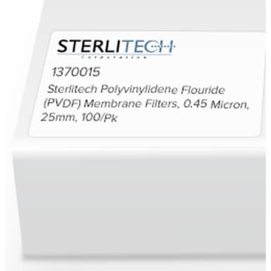 Polyvinylidene Flouride (PVDF) Membrane Filters, 0.45 Micron, 25mm, 100/Pk