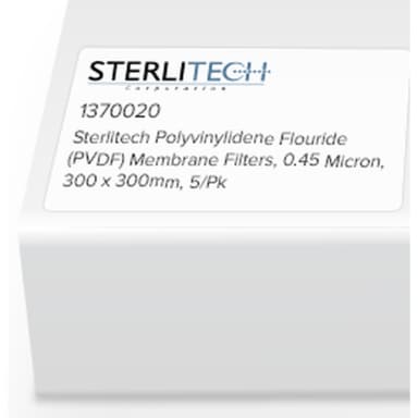 Polyvinylidene Flouride (PVDF) Membrane Filters, 0.45 Micron, 300 x 300mm, 5/Pk