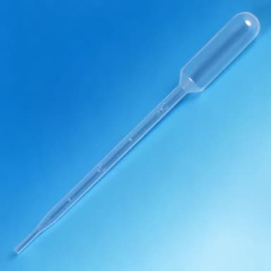 Transfer Pipet, 5.0mL, Large Bulb, Graduated to 1mL, 145mm, STERILE, Cellophane Wrap, 10/Bag, 10 Bags/Unit