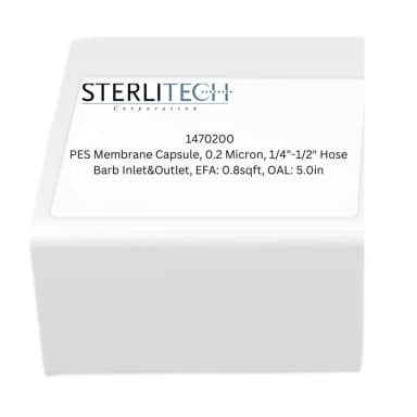 Polyethersulfone Membrane Capsule Filter, 0.2 Micron, 1/4"-1/2" Hose Barb Inlet&Outlet, EFA: 0.8sqft, OAL: 5.0in (CMMP9208LL)
