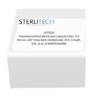 Polyethersulfone Membrane Capsule Filter, 0.2 Micron, 3/8" Hose Barb Inlet&Outlet, EFA: 3.0sqft, OAL: 8.1in (CMMP9230MM)