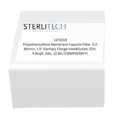 Polyethersulfone Membrane Capsule Filter, 0.2 Micron, 1.5" Sanitary Flange Inlet&Outlet, EFA: 5.9sqft, OAL: 12.8in (CMMP9259YY)