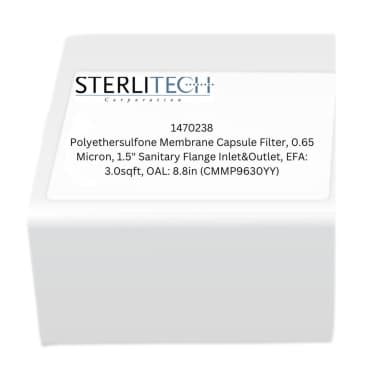 Polyethersulfone Membrane Capsule Filter, 0.65 Micron, 1.5" Sanitary Flange Inlet&Outlet, EFA: 3.0sqft, OAL: 8.8in (CMMP9630YY)