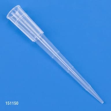Pipette Tip, 1 - 200uL, Certified, Universal, Graduated, Natural, 54mm, 1000/Stand-Up Resealable Bag - cs-20000