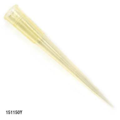 Pipette Tip, 1 - 200uL, Certified, Universal, Graduated, Yellow, 54mm, 96/Refill Plate, 10 Refill Plates/Box - CS/4800