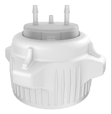 VersaCap 53 mm (53B) Bottle and Flask Caps, Open Cap with Tangle Free Hose Barb Adapter, Two 1/8 Inch Barbs for 1/8 Inch ID Tubing, 1/EA