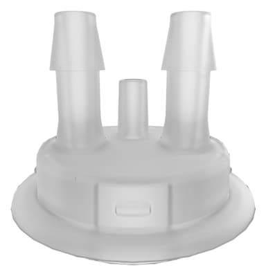 VersaCap 53 mm (53B) Bottle and Flask Cap Adapter, Tangle Free Hose Barb Adapter, Two 5/16 Inch Barbs for 5/16 Inch ID Tubing, for use with VersaCap 53 mm Open Cap, 1/EA
