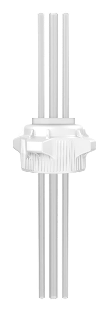 EZBio Silicone Cap System, VersaCap 83B, Open Cap w/ 2x 1/4" & 1x 3/8" Tubing, 1/EA