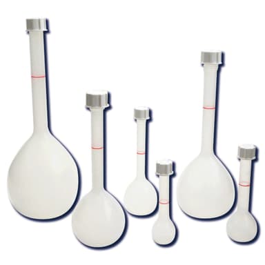 Flask Volumetric w Screw Cls, PP 250mL, 5/CS