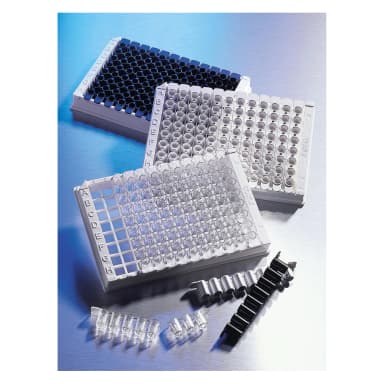 Corning 96 Well Clear Polystyrene High Bind Low Volume Stripwell Microplate, 25 per Bag, without Lid, Nonsterile