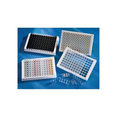 Corning 96 Well Clear Polystyrene High Bind Stripwell Microplate, 25 per Bag, without Lid, Nonsterile