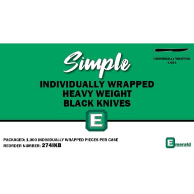 Individually Wrapped - Heavy Weight Black - 5.5gm, Fork, 1000/Pk