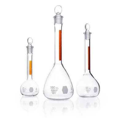 Volumetric Flask, Class A, with Red Stripe and Pennyhead Glass,2000ML