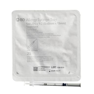SYRINGE ALLERGY 1ML W/NDL 27X1/2 RB
