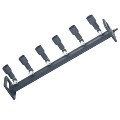 PVC Vacuum Manifold, 6-Position, Standard Cup, 2-Way Valve, KMP6