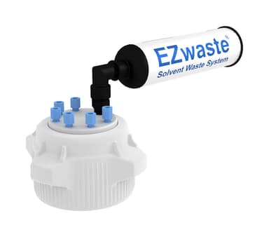 EZwaste® HPLC Solvent Waste System, Cap-Only Assembly, 83 mm (83B) VersaCap with Six (6x) Ports for 1/8 Inch O.D. Tubing, 1/EA