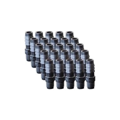 EZwaste® HPLC Solvent Waste System, Replacement Fittings, 3/8 Inch Hose Barb Fittings for 3/8 Inch ID Tubing, Black Fitting, 1/8 Inch MNPT Thread, 25/PK