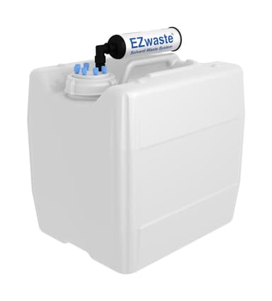EZwaste® HPLC Solvent Waste System, 13.5 L (3.5 Gal) UN/DOT-Rated Disposable Container, 70 mm VersaCap w/ Six (6x) Ports for 1/8 Inch O.D. Tubing & Filter, 1/EA
